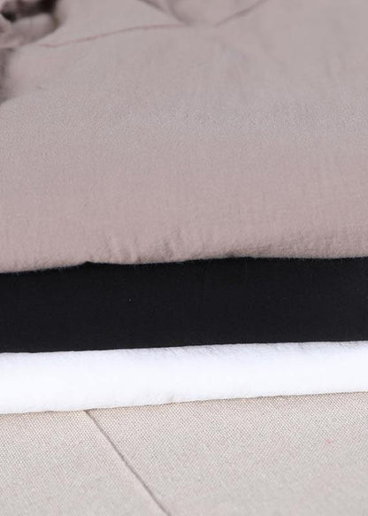 White Hooded Cotton Tops Summer