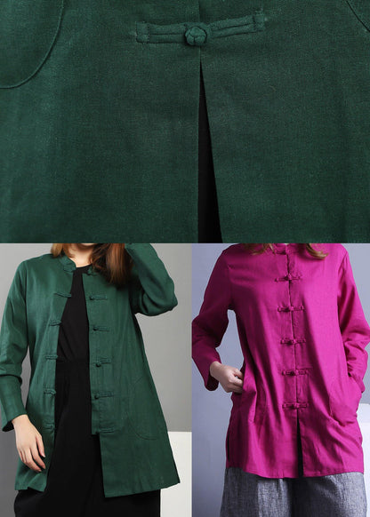 Boho low high design Chinese Button Spring Top