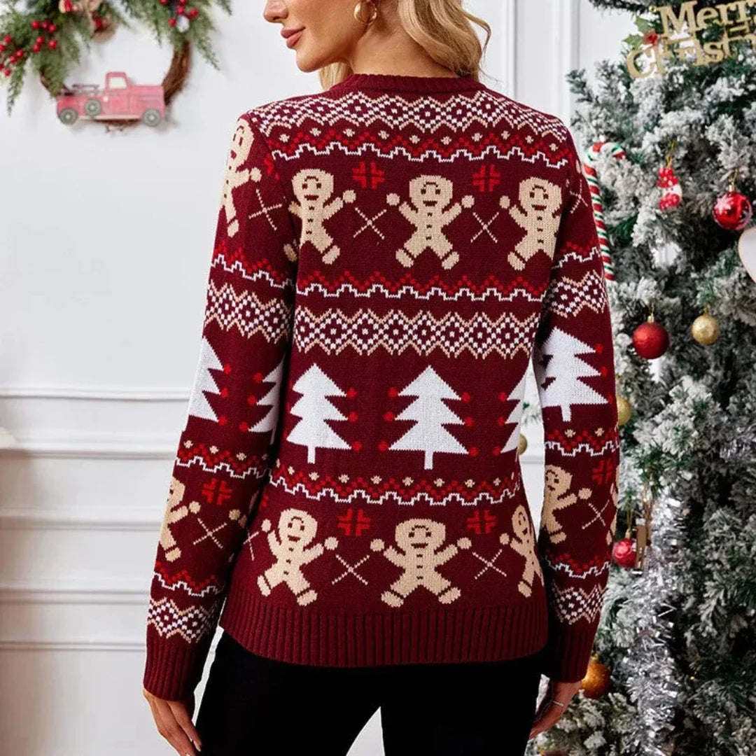Christmas Sweater for Women Fake Christmas Sweater with Crew Neck