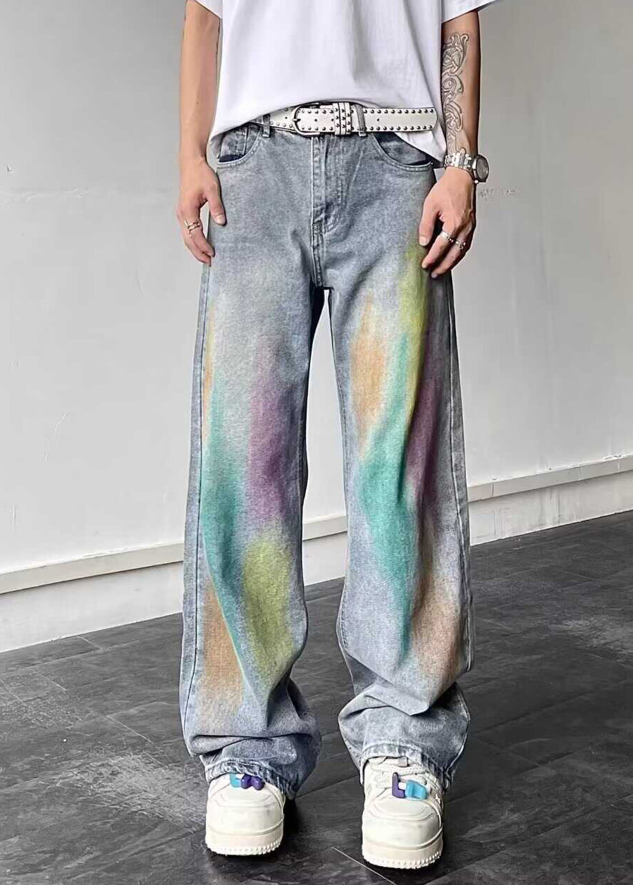Boutique Blue Graffiti Denim Pants Clothing Fall