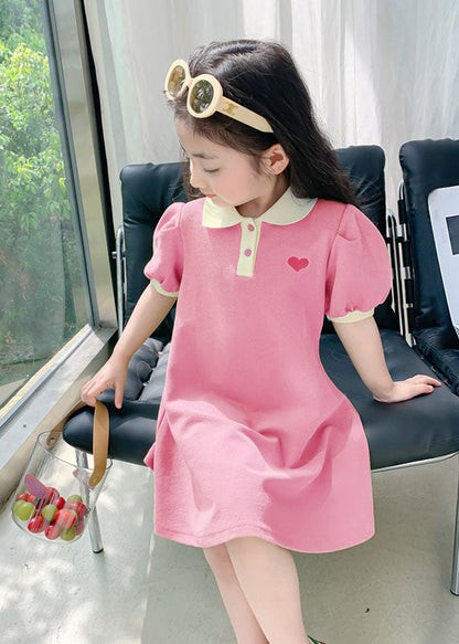Boutique Green Peter Pan Collar Patchwork Cotton Baby Dresses Summer