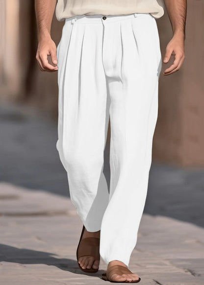 Boutique Khaki Wrinkled High Waist Cotton Pants Summer