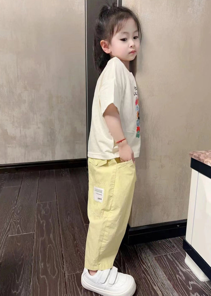 Boutique O-neck Kids Top and Pants Two Pieces Set Summer