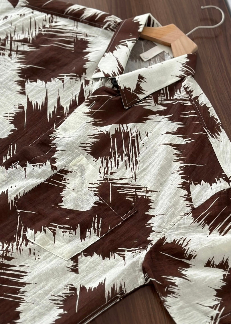 Boutique Peter Pan Collar Print Hawaiian Shirts Shirt Summer