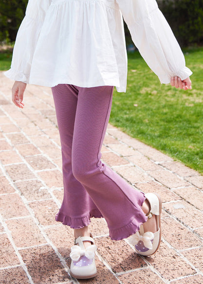 Boutique Purple Ruffled Flared Pants