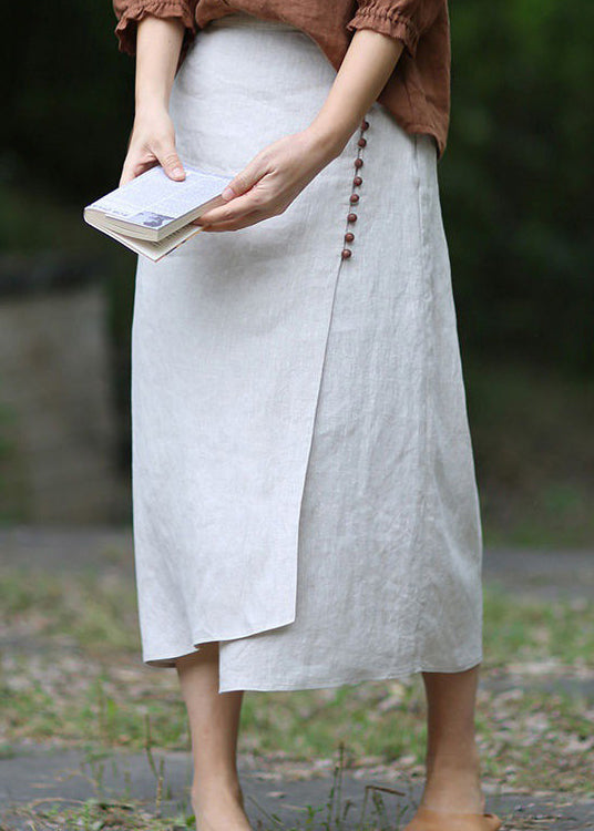 Boutique Yellow Asymmetrical Design Elastic Waist a Line Skirts Spring