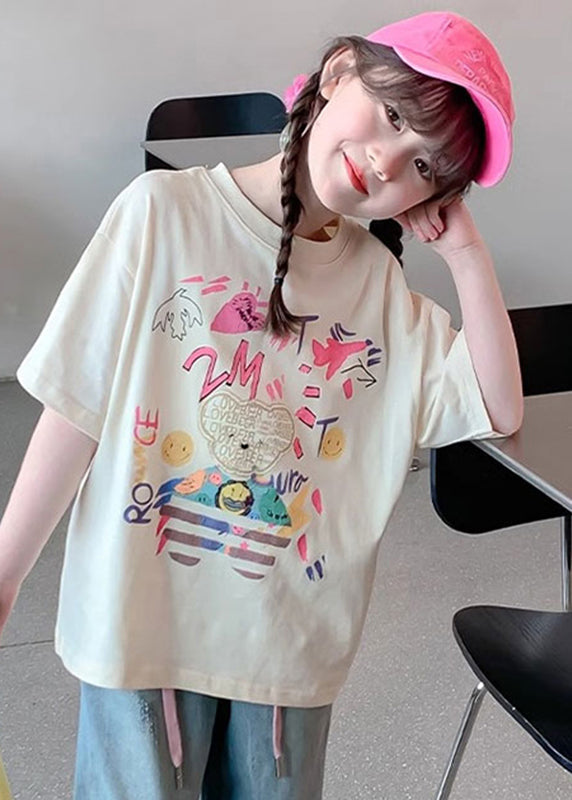 Brief Apricot Print T Shirt Short Sleeve