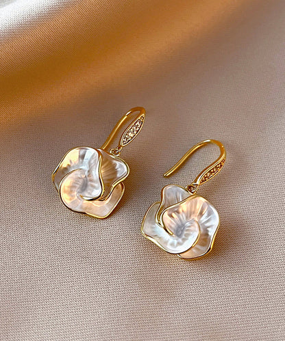 Brief Gold Copper Overgild Drop Earrings Kx1039