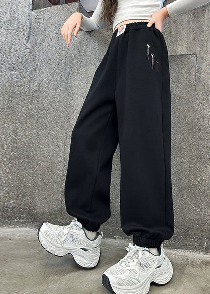 Brief Pink Patchwork High Waist Beam Pants