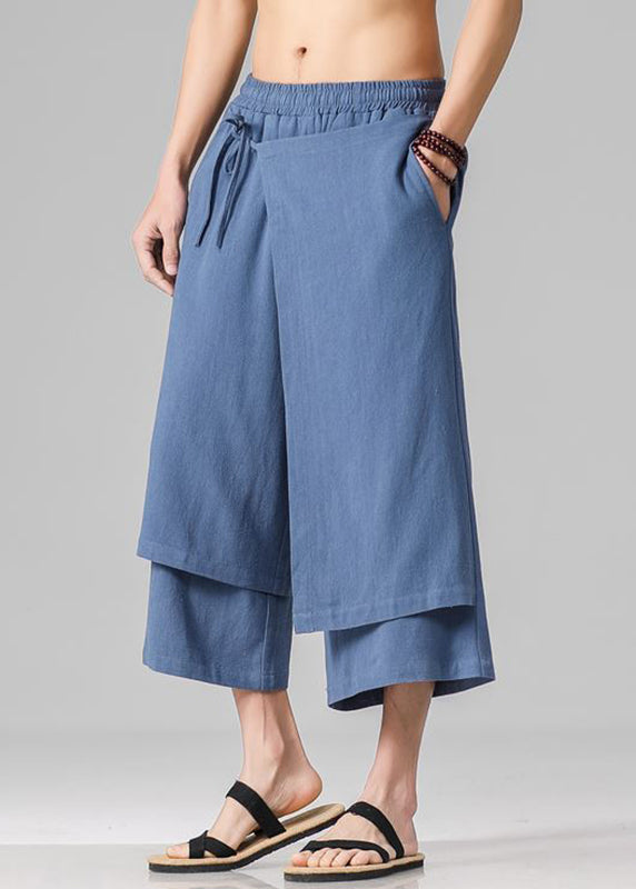 Brief White Asymmetrical Patchwork Wide Leg Pants Summer