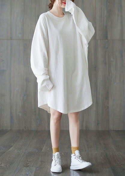 Brief White O-Neck Cotton Long T Shirts Long Sleeve
