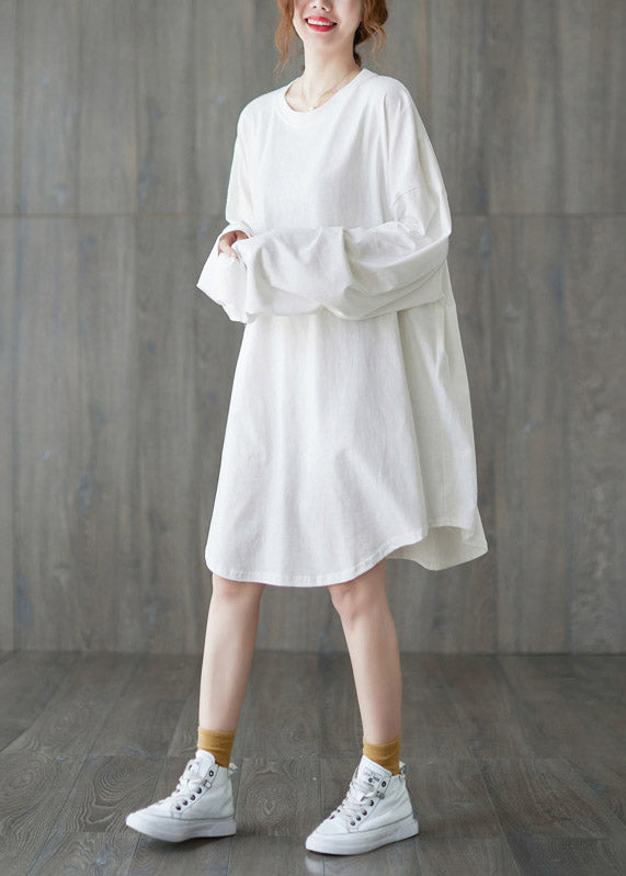 Brief White O-neck Cotton Long T Shirts Long Sleeve