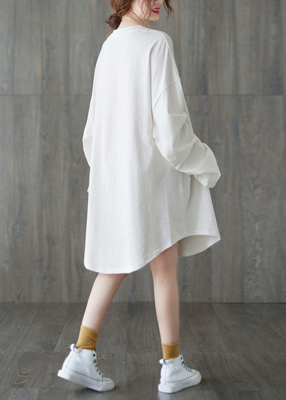 Brief White O-neck Cotton Long T Shirts Long Sleeve