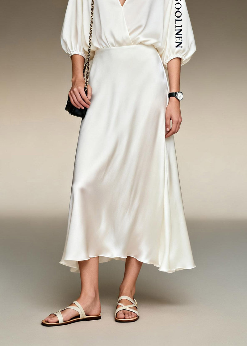 Brief White V Neck Patchwork Silk Maxi Dresses Summer