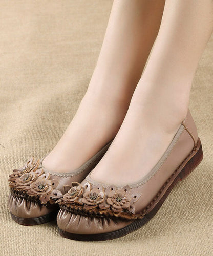 Brown Cowhide Leather Penny Loafers Splicing Penny Loafers