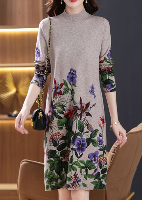 Camel Side Open Cozy Wool Knit Dressturtleneck Spring