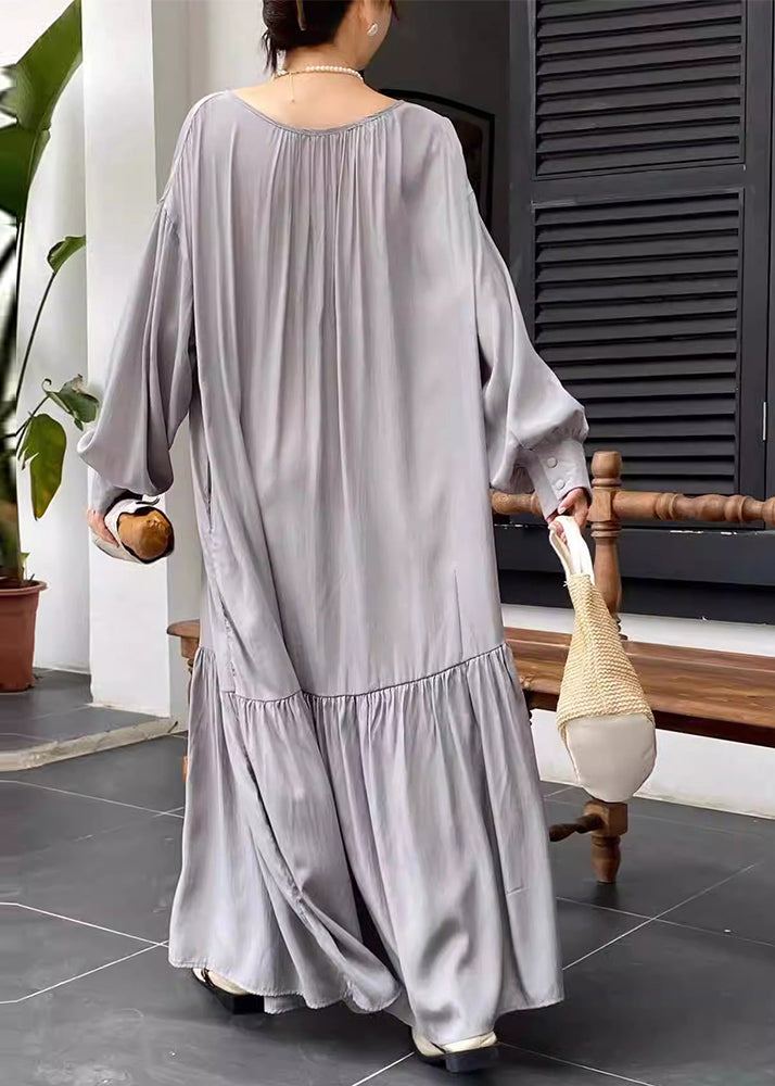 Black Oversized Cotton Maxi Dress Spring