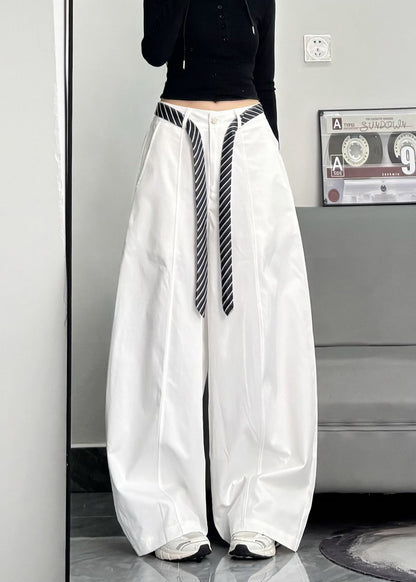 Black Oversized Cotton Wide Leg Pants Trousers Spring
