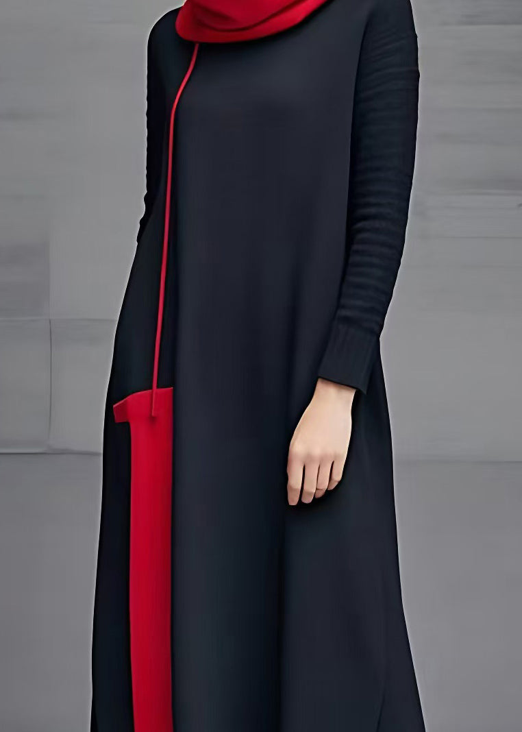Black Turtleneck Long Dresses Long Sleeve