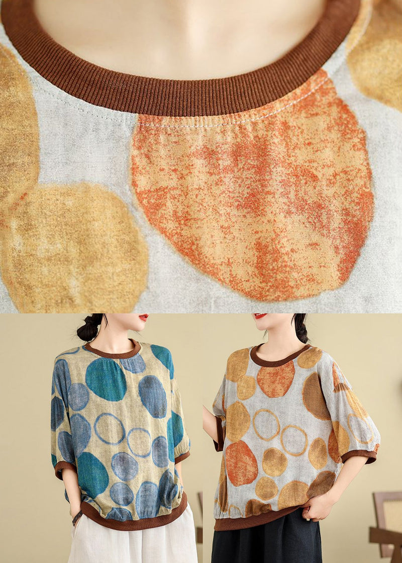 Blue Print Top Bracelet Sleeve