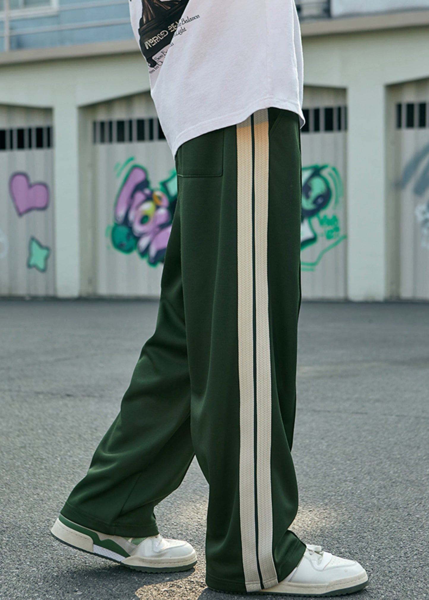 Brown Pockets Striped Cotton Pants Summer