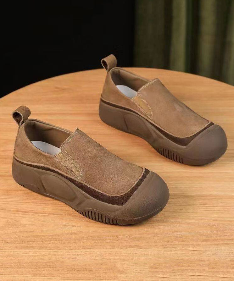 Comfortable Splicing Flat Shoes Black Faux Leather