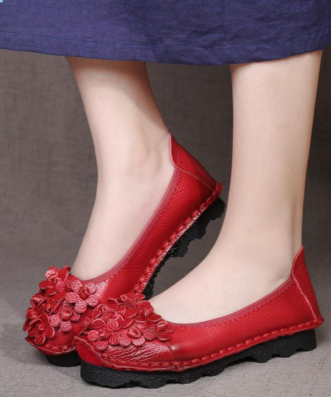 Penny Loafers Red Cowhide Leather
