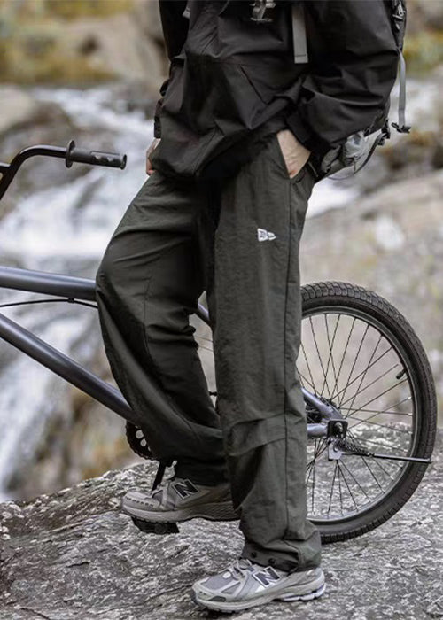 Green Wrinkled Pockets Cotton Pants Summer