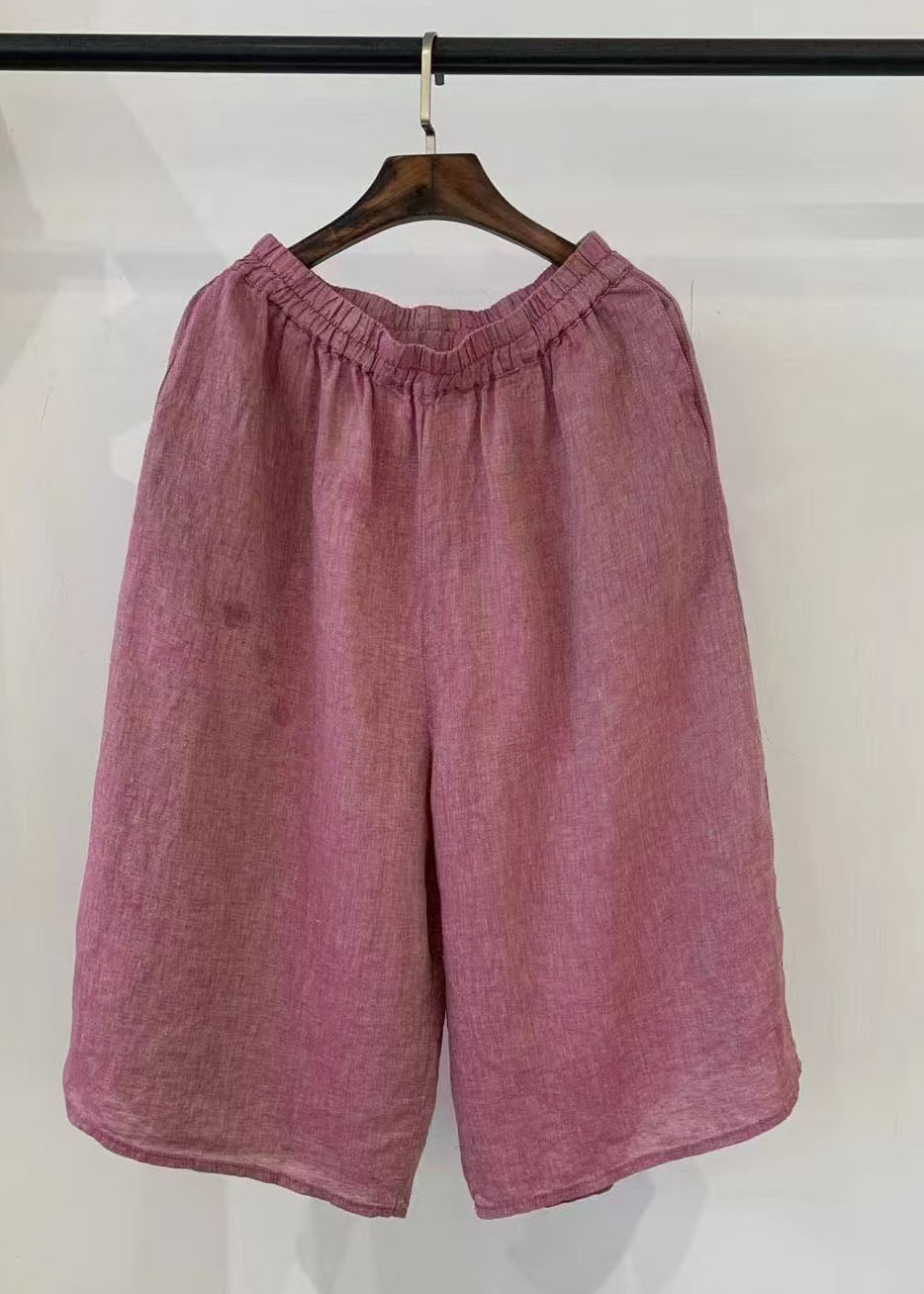 Khaki Oversized Plaid Linen Harem Pants Summer