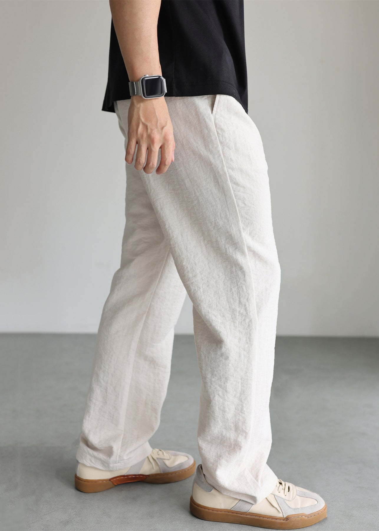Linen Lace Up Pockets Pants Fall