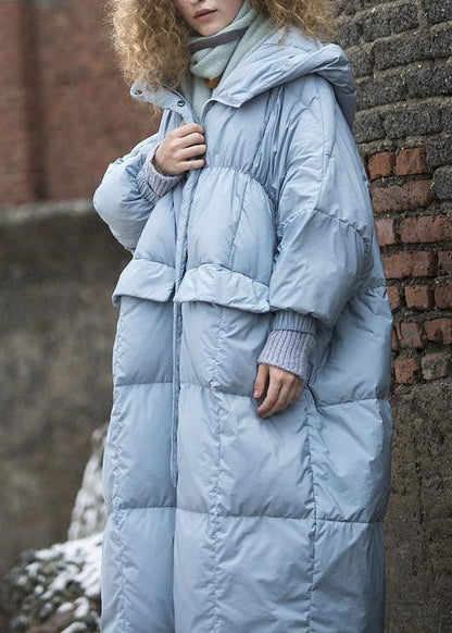 Navy Hooded Pockets Duck Down Winter Down Coat