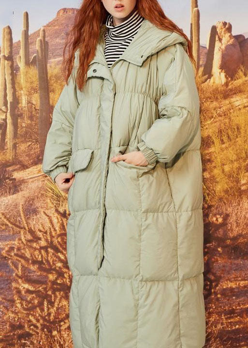 Navy Hooded Pockets Duck Down Winter Down Coat
