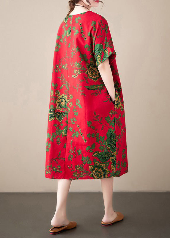 Navy Print Cotton Vacation Maxi Dresses Summer