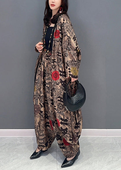 Cardigan and Pants Cotton Two Pieces Set Fall