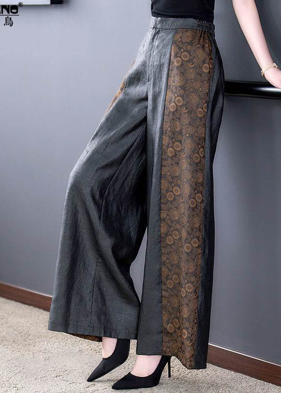 Print High Waist Wide Leg Pants Fall