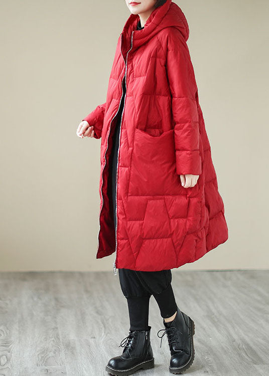 Red Zip Up Thick Fine Cotton Filled Coat Winter