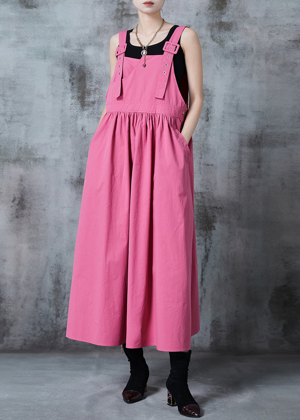 Rose Oversized Exra Large Hem Cotton Holiday Dress Spring