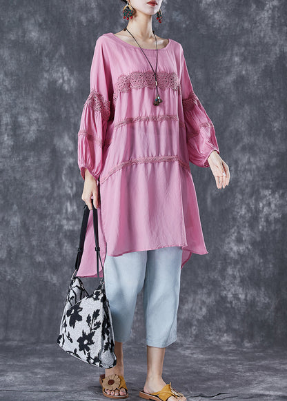 Rose Oversized Patchwork Cotton Robe Dresses Summer