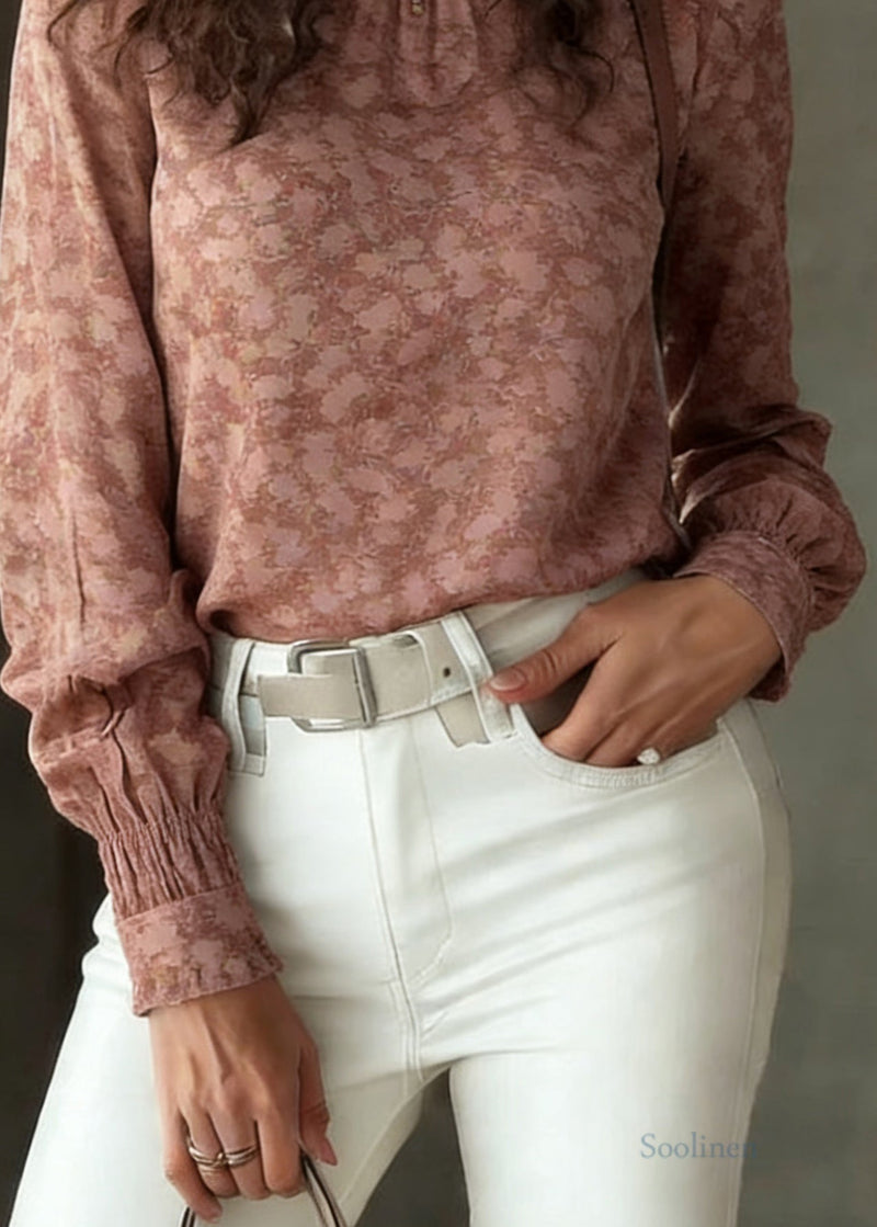 Ruffled Patchwork Print Shirt Spring