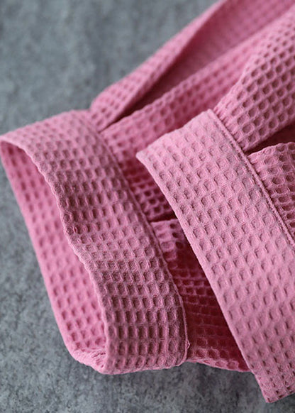 Pink Peter Pan Collar Plaid Cotton a Line Dresses Bracelet Sleeve