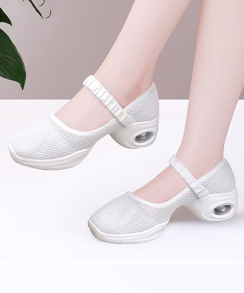 Splicing Chunky Shoes Black Breathable Mesh