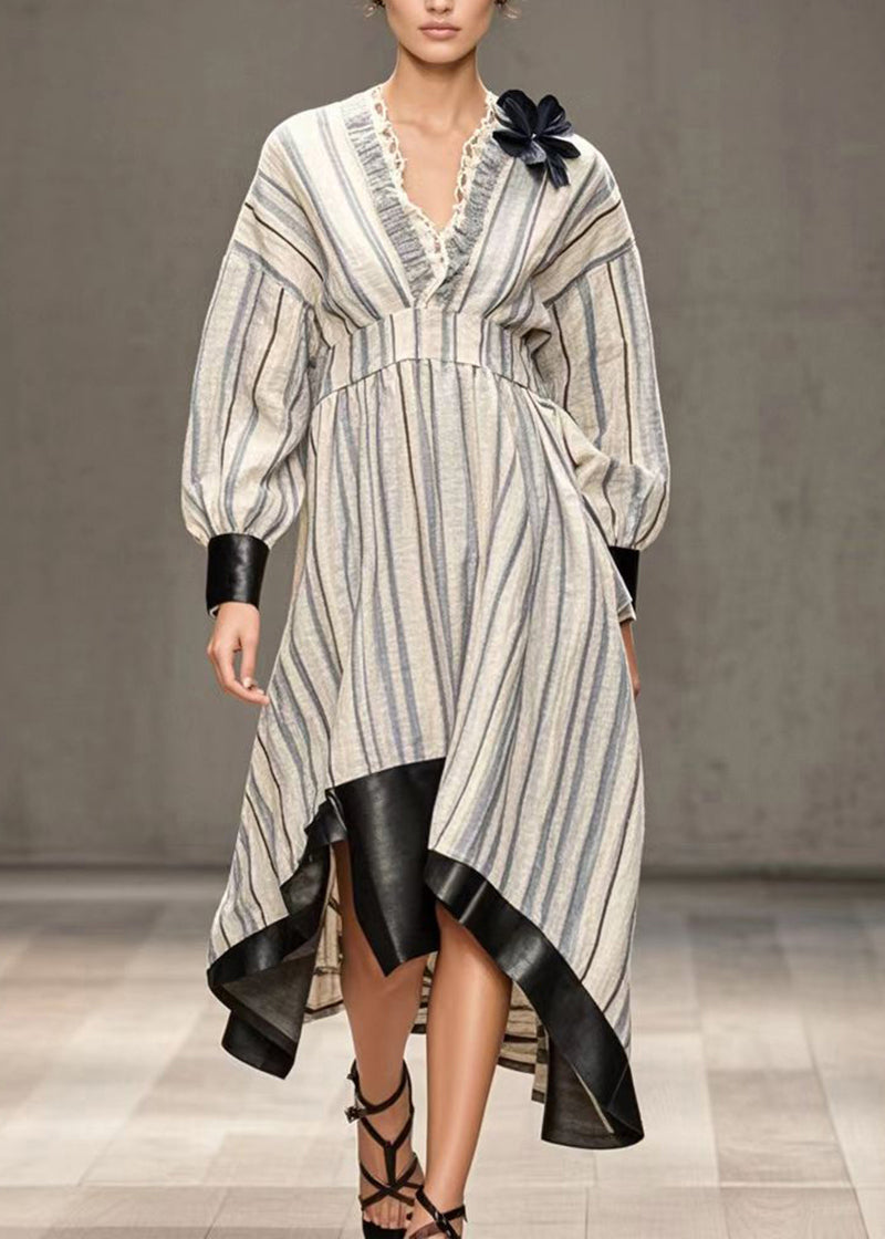 White Asymmetrical Patchwork Silk Velvet Vacation Dresses Spring