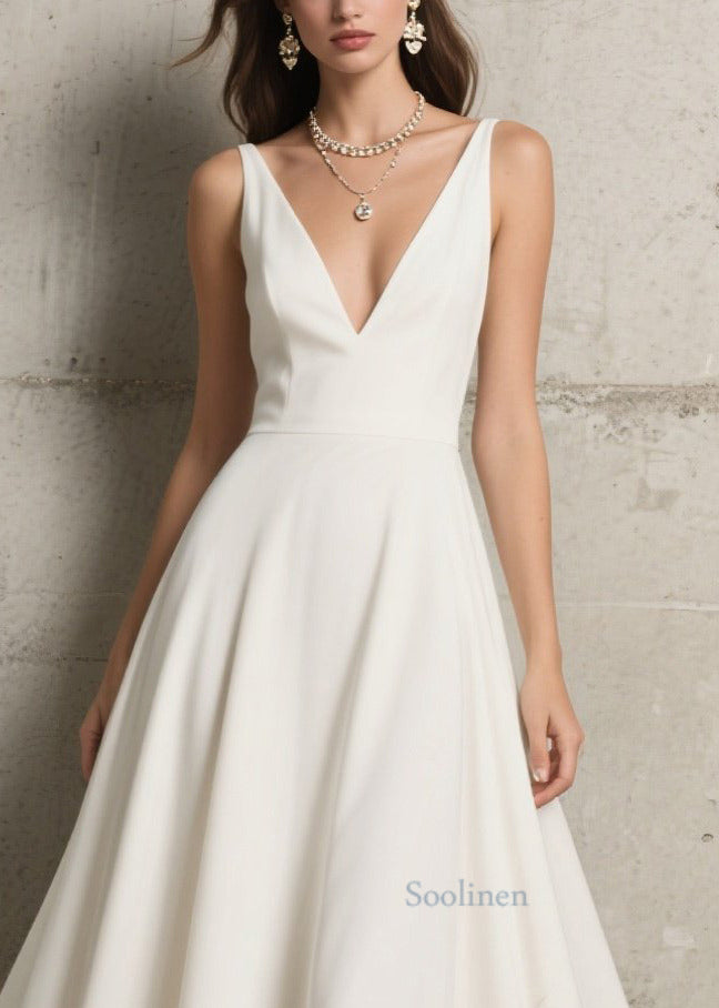 White Exra Large Hem Hollow Out Chiffon Dress Summer