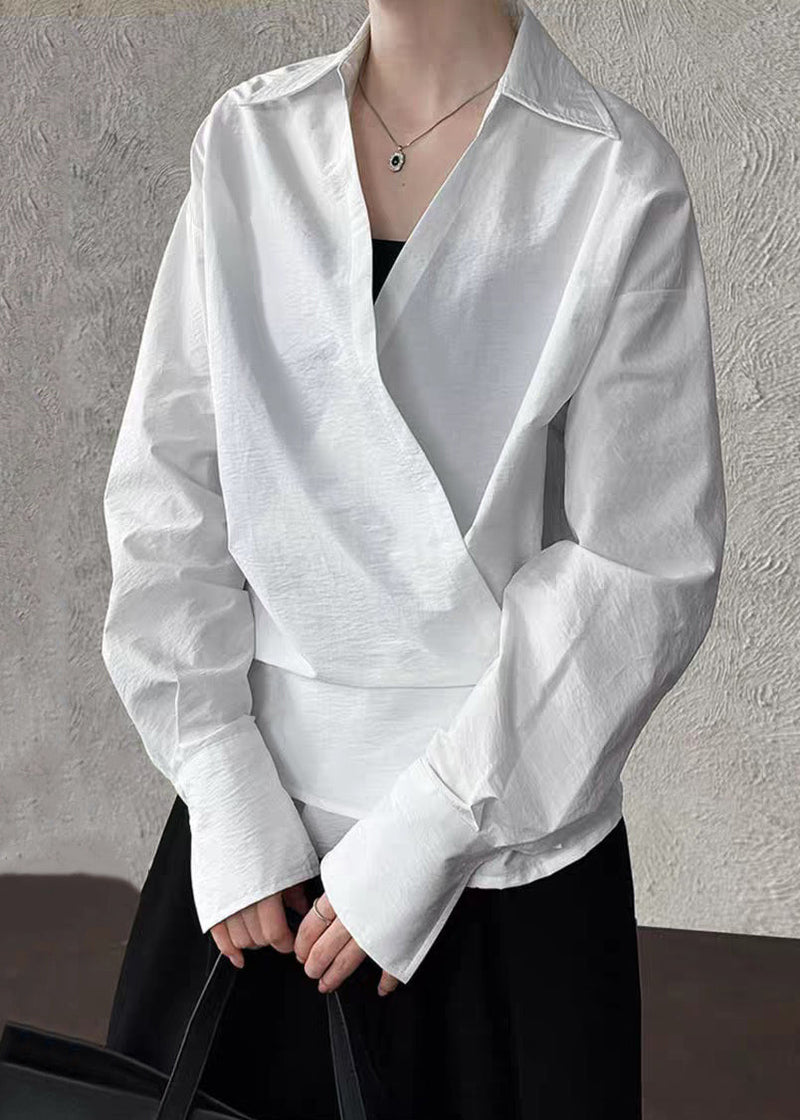White Peter Pan Collar Shirt Lantern Sleeve