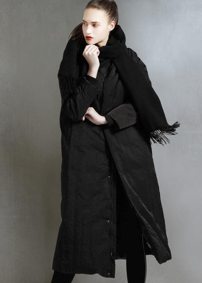 Black Duck Down Coat Zippered Parka Wild Coats