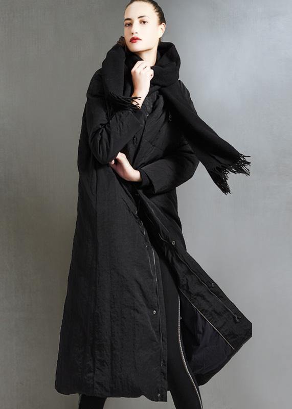 Black Duck Down Coat Zippered Parka Wild Coats