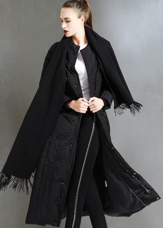 Black Duck Down Coat Zippered Parka Wild Coats