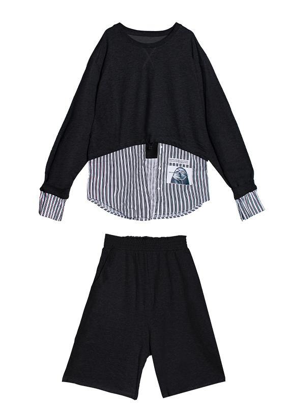 Light Gray Suit New Female Early Autumn Temperament Sweater Five-point Pants Two-piece Suit