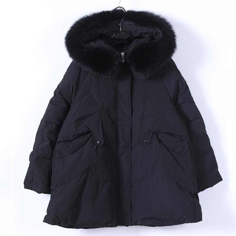 Green Warm Winter Coat Clothing Parka Hooded Fur Collar Coats