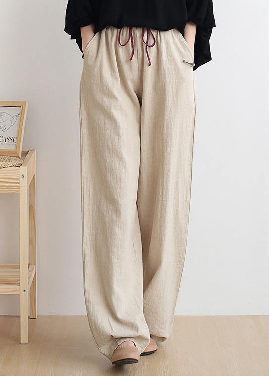 Nude Trousers New Spring and Summer Bloomers Linen High Waist Carrot Pants